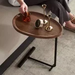 Snack Side Table, C Shaped End Table for Sofa Couch Bed Room Small Table