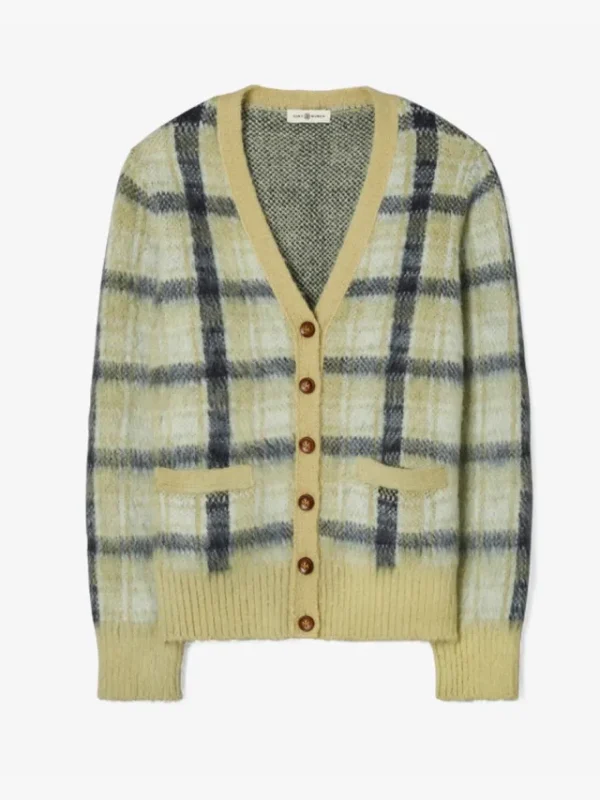 Tory Burch brushed plaid cardigan