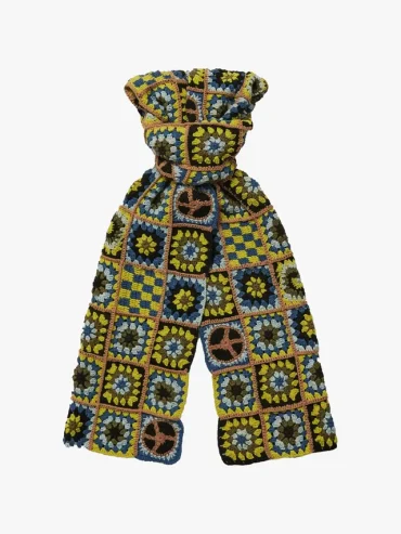 Story MFG Piece Crochet-Knit Cotton Scarf