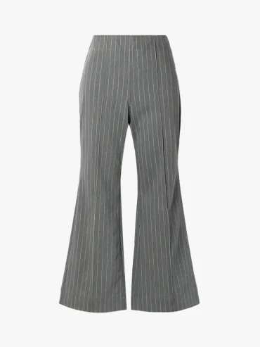 Ganni Cropped Recycled Twill Flared Pants