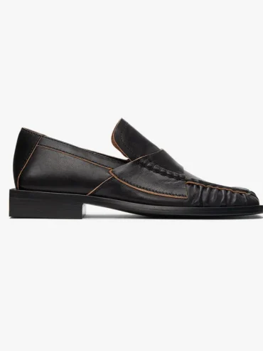 Acne Studios Black Square-Toe Bladie Loafers